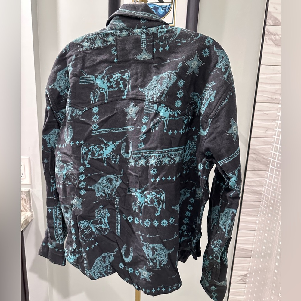 NWT Free People We The Free Calico Flannel Shirt Size S - Picture 9 of 12